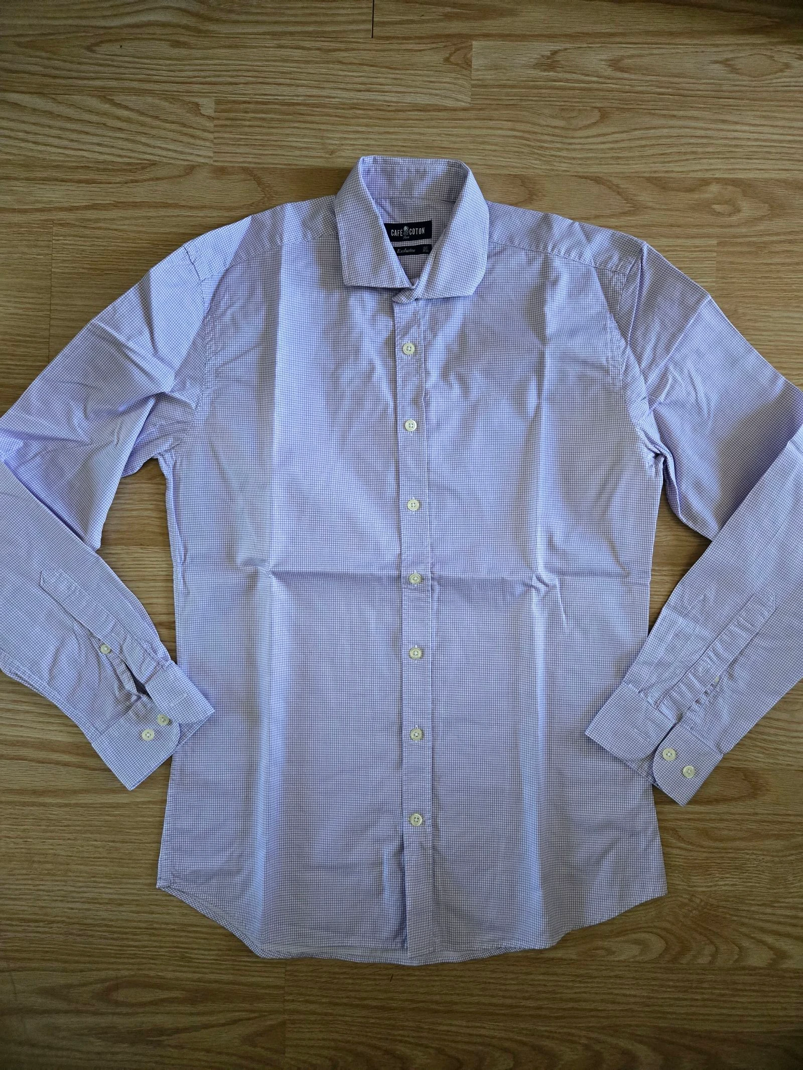 Purple Checkered Shirt Café Coton size M – photo 2